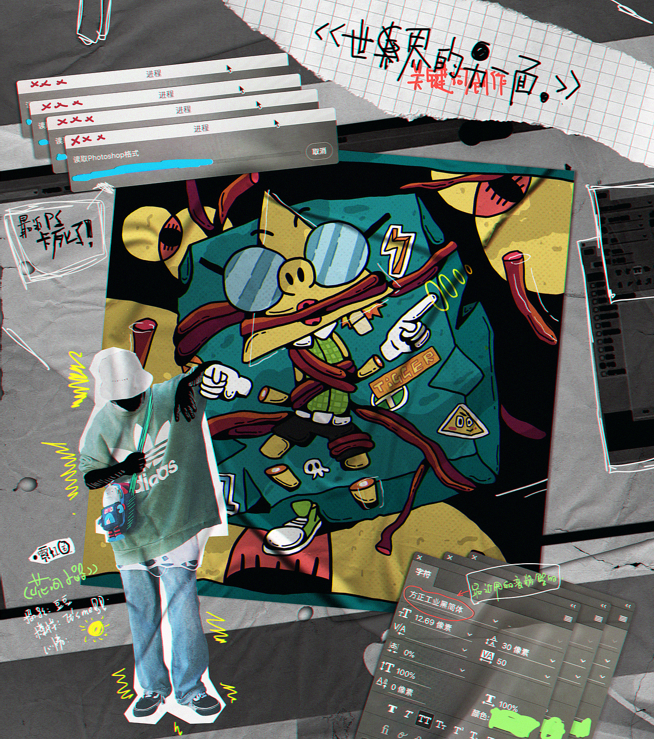 拼贴作品集练习（图ZMjA3NDExNjA0） - 创作习作 - 站酷设计师猫春PONIES原创素材 - 站酷ZCOOL