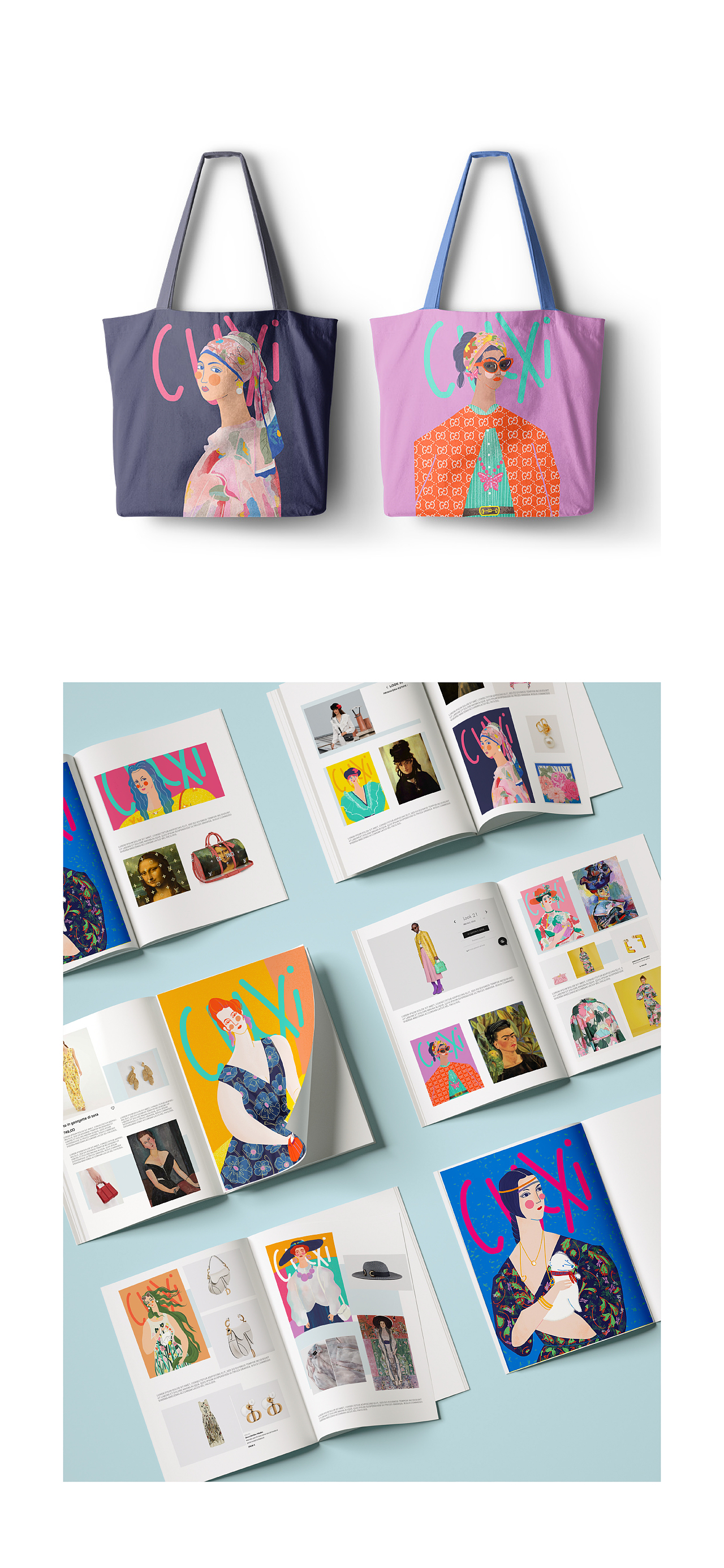 名画穿名牌系列插画总结（图ZMjE1MDAwODEy） - 创作习作 - 站酷设计师粗细cuxi原创素材 - 站酷ZCOOL