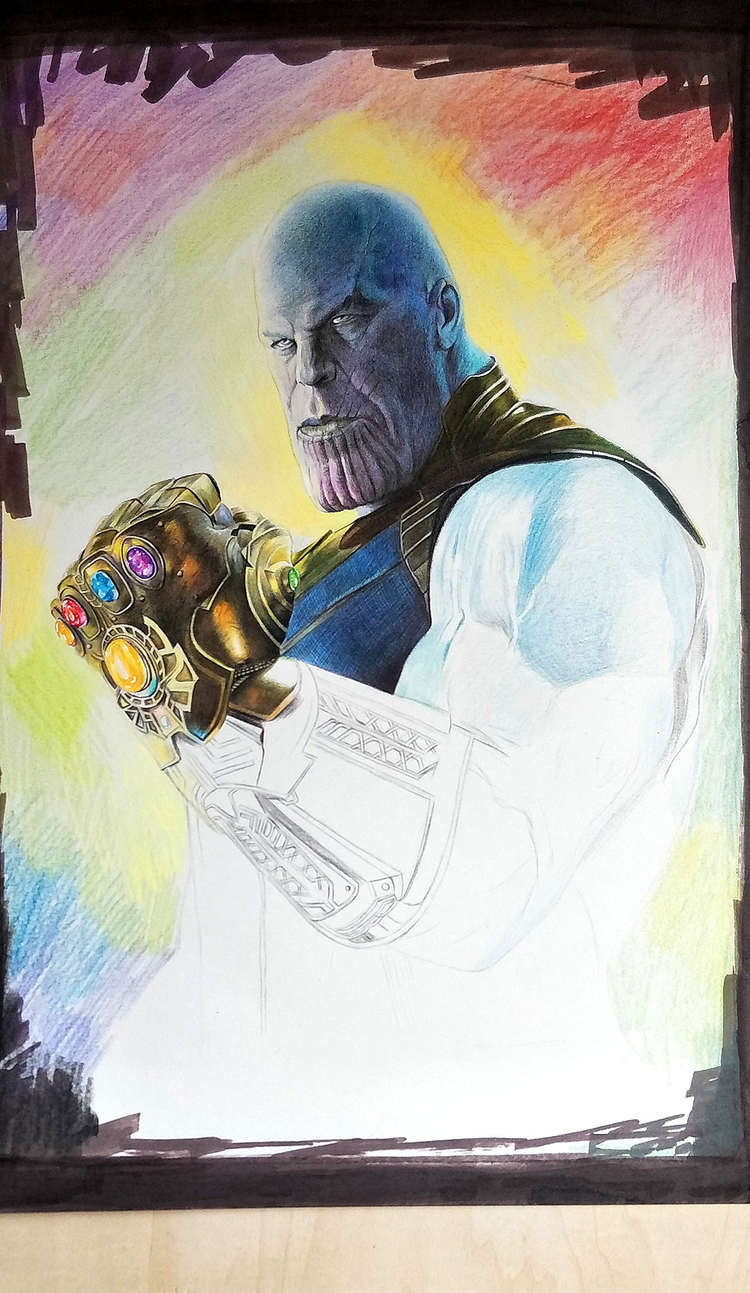 彩铅手绘复联3灭霸