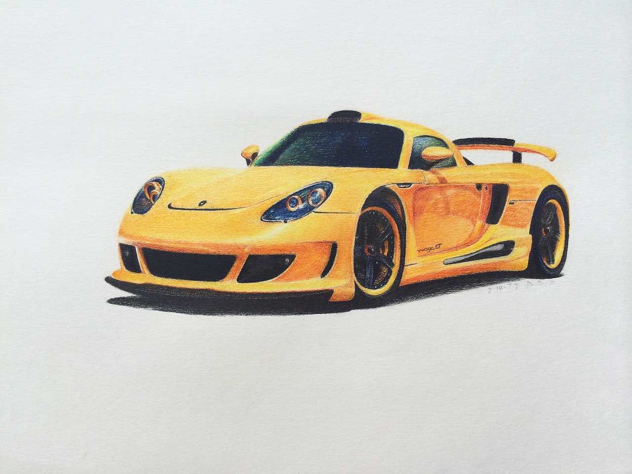 彩铅手绘跑车
