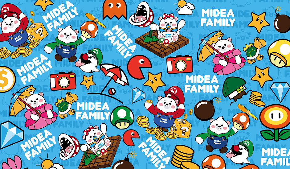 Midea Family 《变身马里奥》（图ZMTkwMTQxNzg4） - IP形象 - 站酷设计师奶茶不加辣原创素材 - 站酷ZCOOL