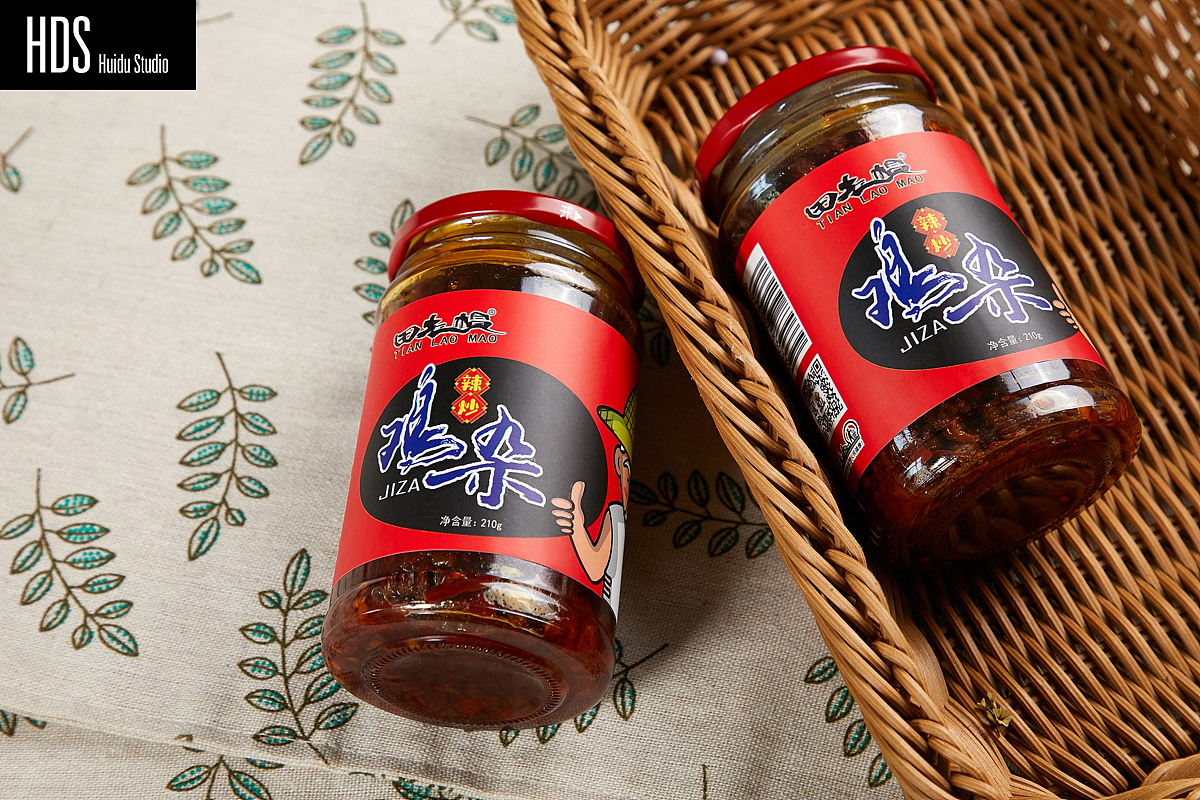 食品类田老帽酱产品场景图拍摄