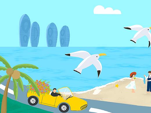 沙滩（个人主页-ZNTQ4MzM3NjQ=） - 商业插画 - 站酷设计师左一被注册了原创素材 - 站酷ZCOOL