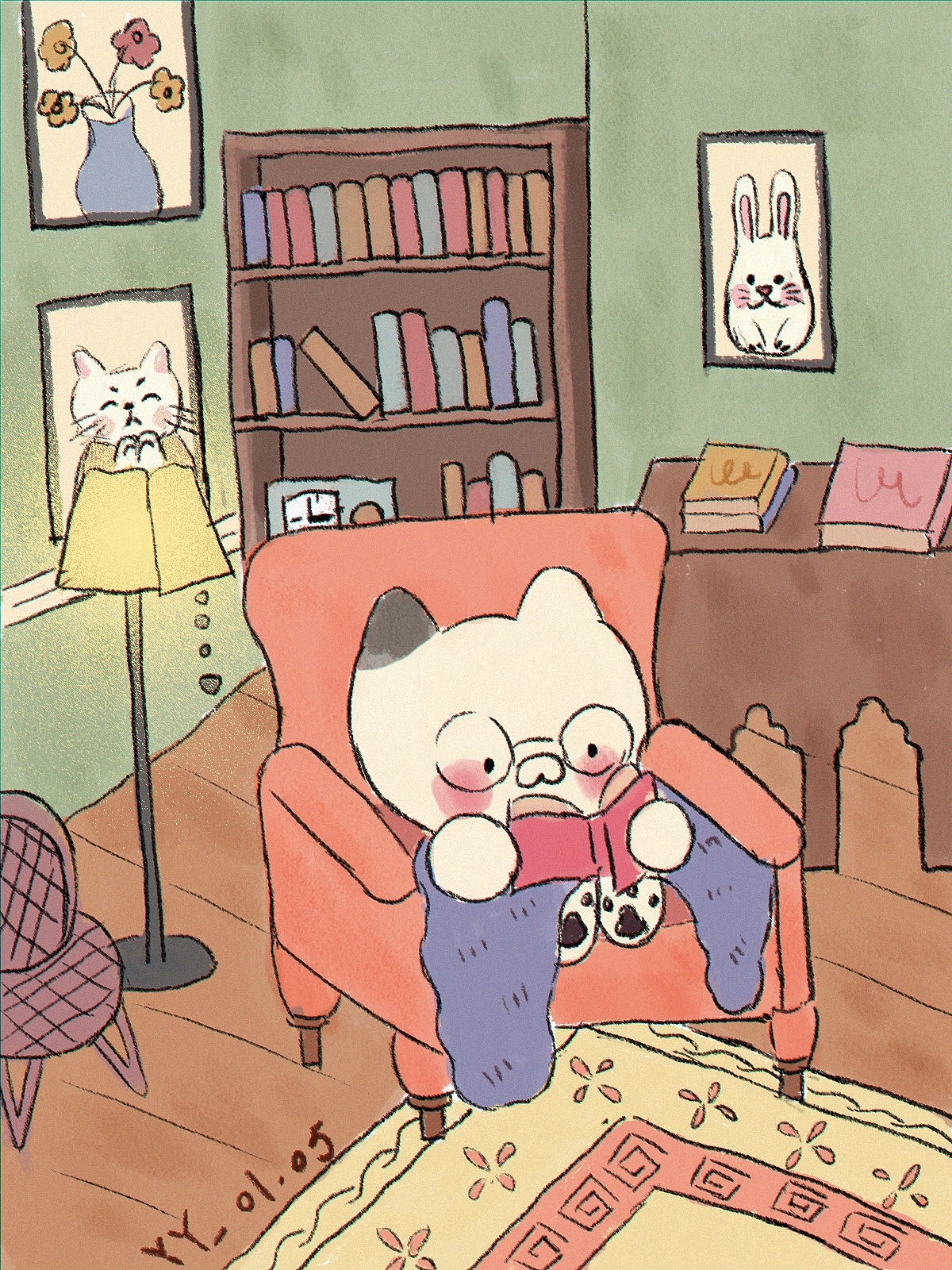 看书📖（图ZMzI5MjkxMzky） - 儿童插画 - 站酷设计师YY_J原创素材 - 站酷ZCOOL