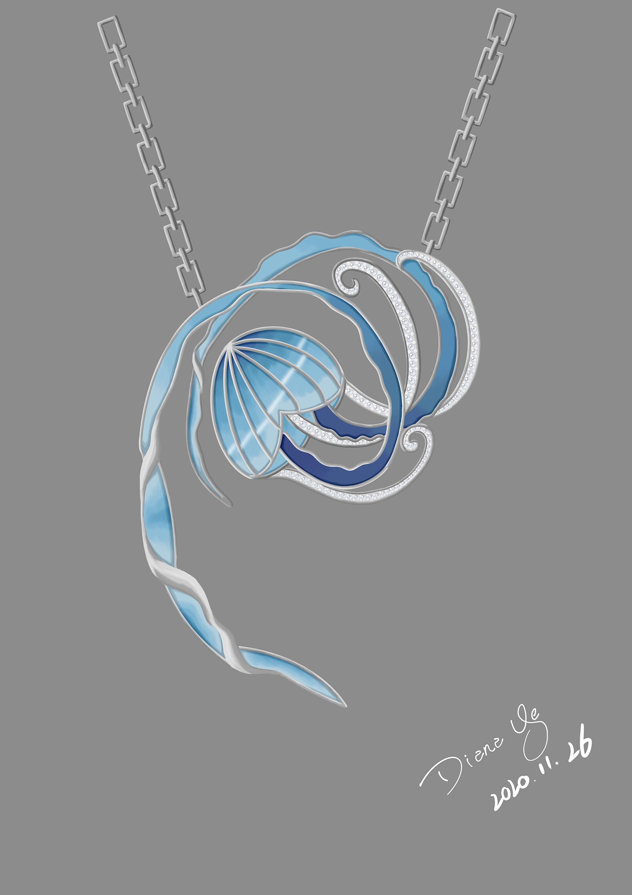 一只小水母,游呀游|手工艺|首饰设计|安扇东来 - 原创作品 - 站酷