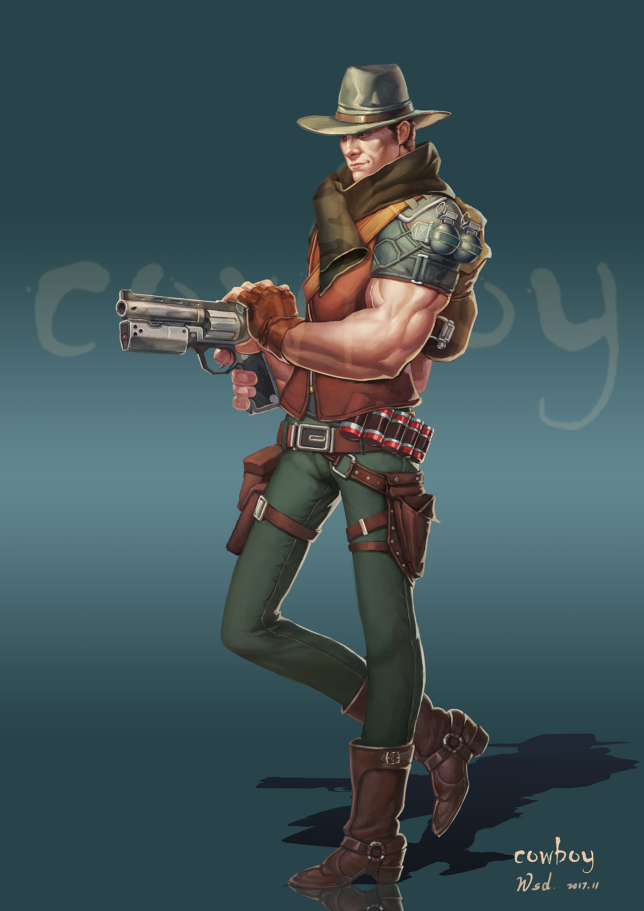 牛仔|插画|游戏原画|咖啡色的节奏_原创作品-站酷zcool