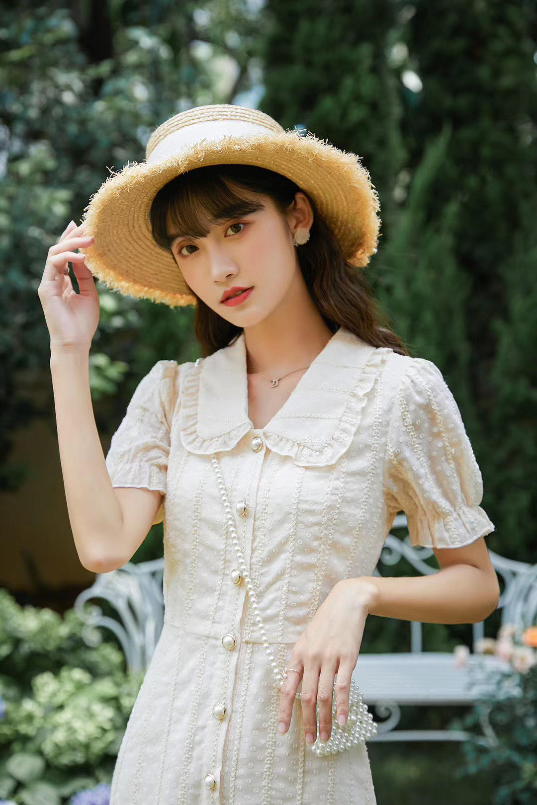 复古庄园文艺连衣裙拍摄模特拍摄复古风拍摄