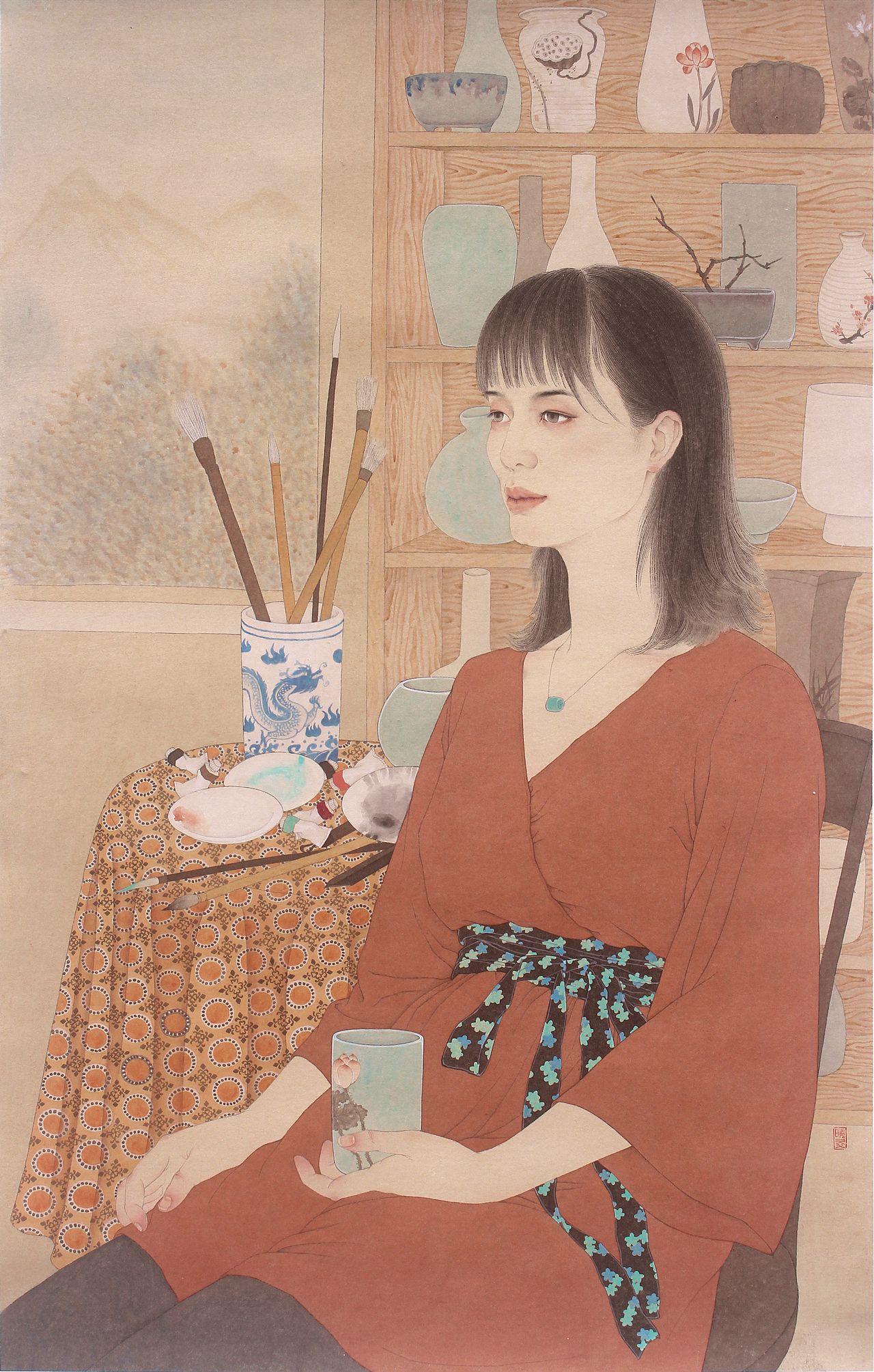 工笔人物画——小憩（图ZMzExNDQyNzky） - 绘画 - 站酷设计师几米手绘原创素材 - 站酷ZCOOL