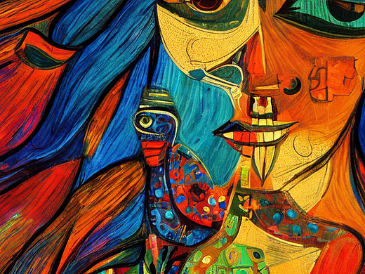 #AI创作实验室#万马奔腾毕加索（个人主页-ZNjIyNTU2NzY=） - AI作品 - 站酷设计师openmn原创素材 - 站酷ZCOOL