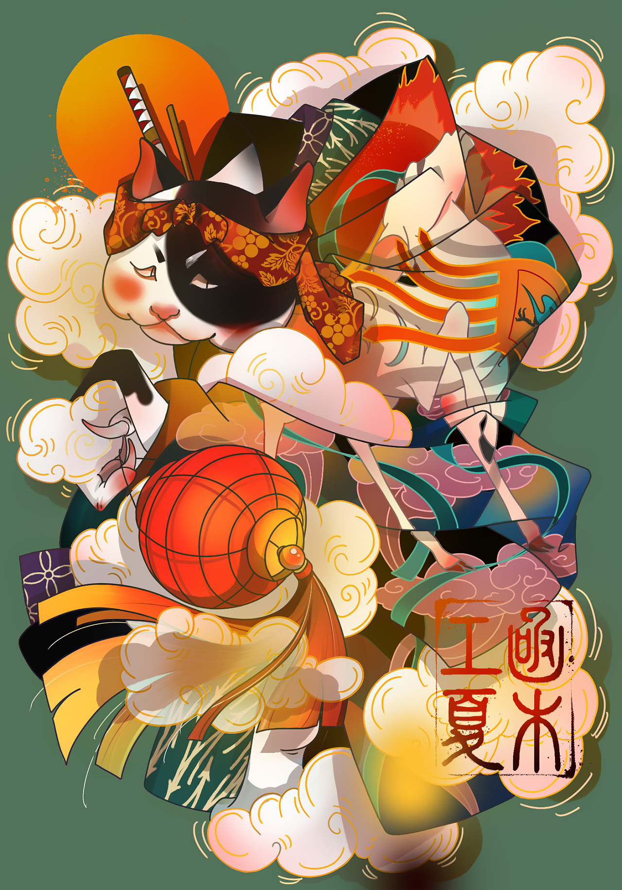 猫武士日风插画|插画|创作习作|函工夏木 - 原创作品 - 站酷 (zcool)