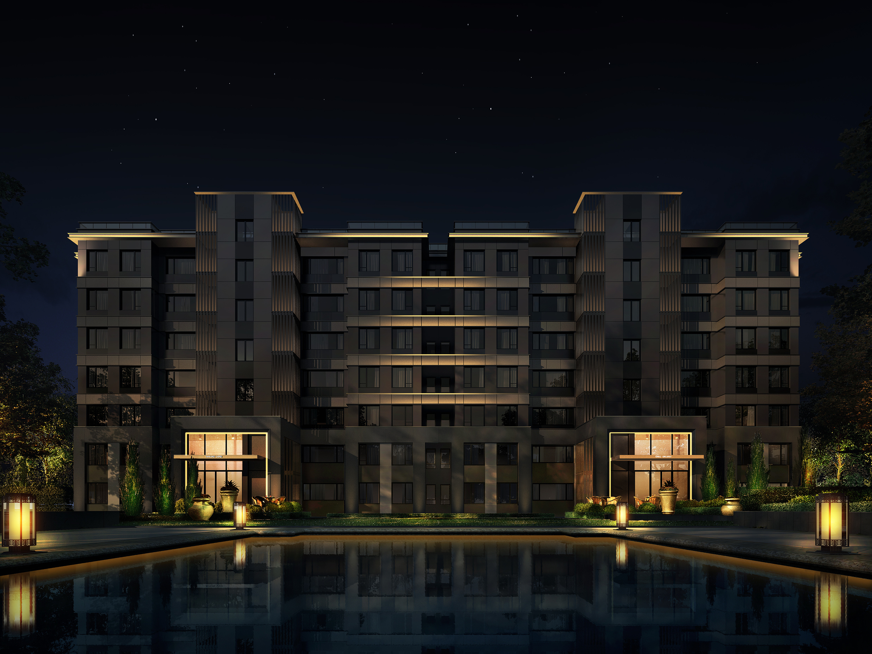 某住宅小区灯光效果图