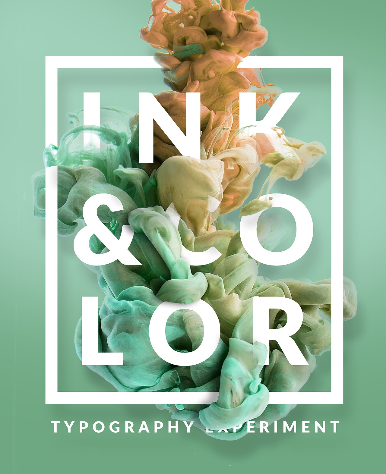 文字穿插水墨海报