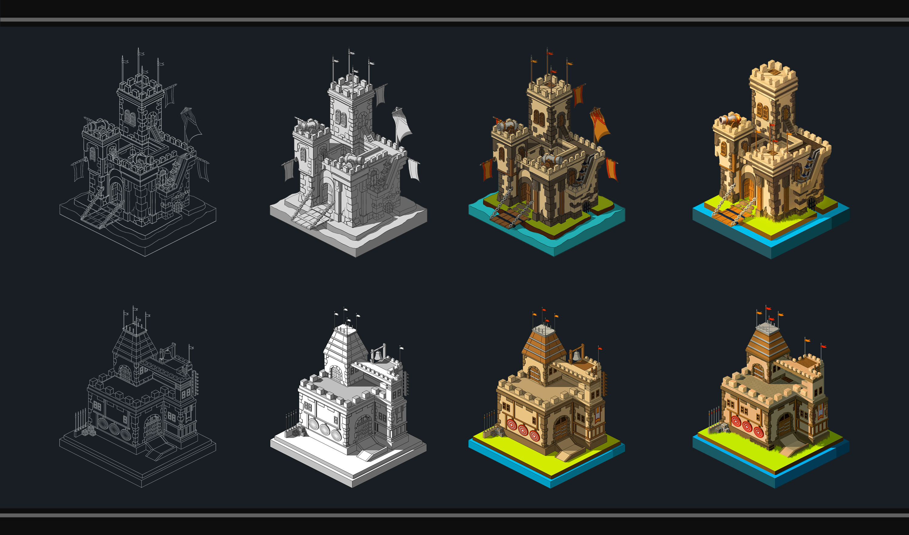 一个系列的小建筑|插画|游戏原画|wangzc - 原创作品 - 站酷 (zcool)