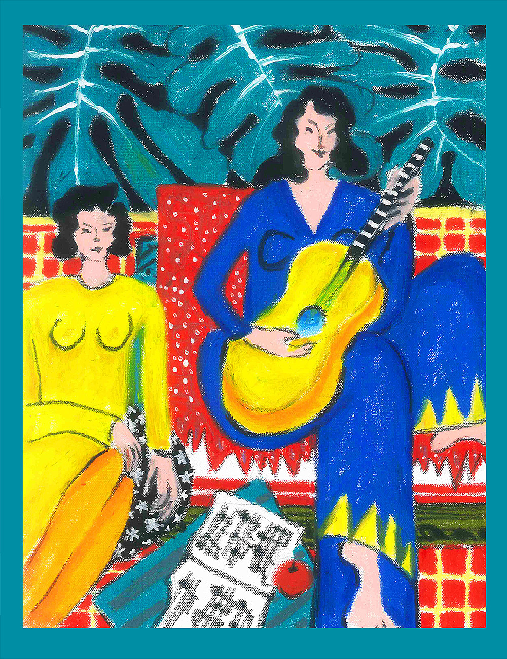 致敬matisse,《弹吉他的女人》