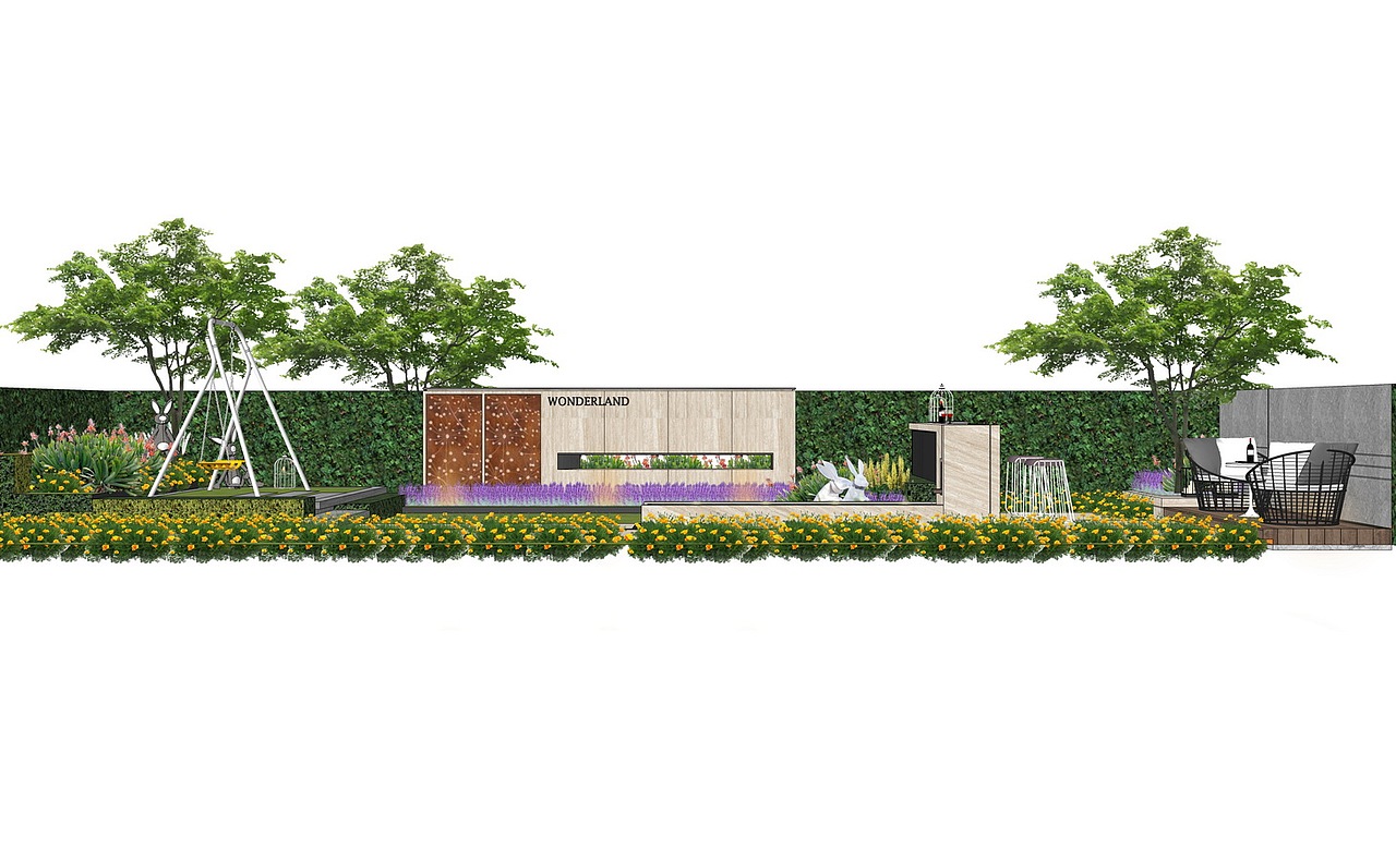 庭院景观SU模型下载（图ZMjYyMDU2NTM2） - 景观设计 - 站酷设计师素模网原创素材 - 站酷ZCOOL