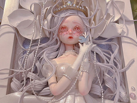 原创粘土作品—花中美人系列之《栀子之殇》