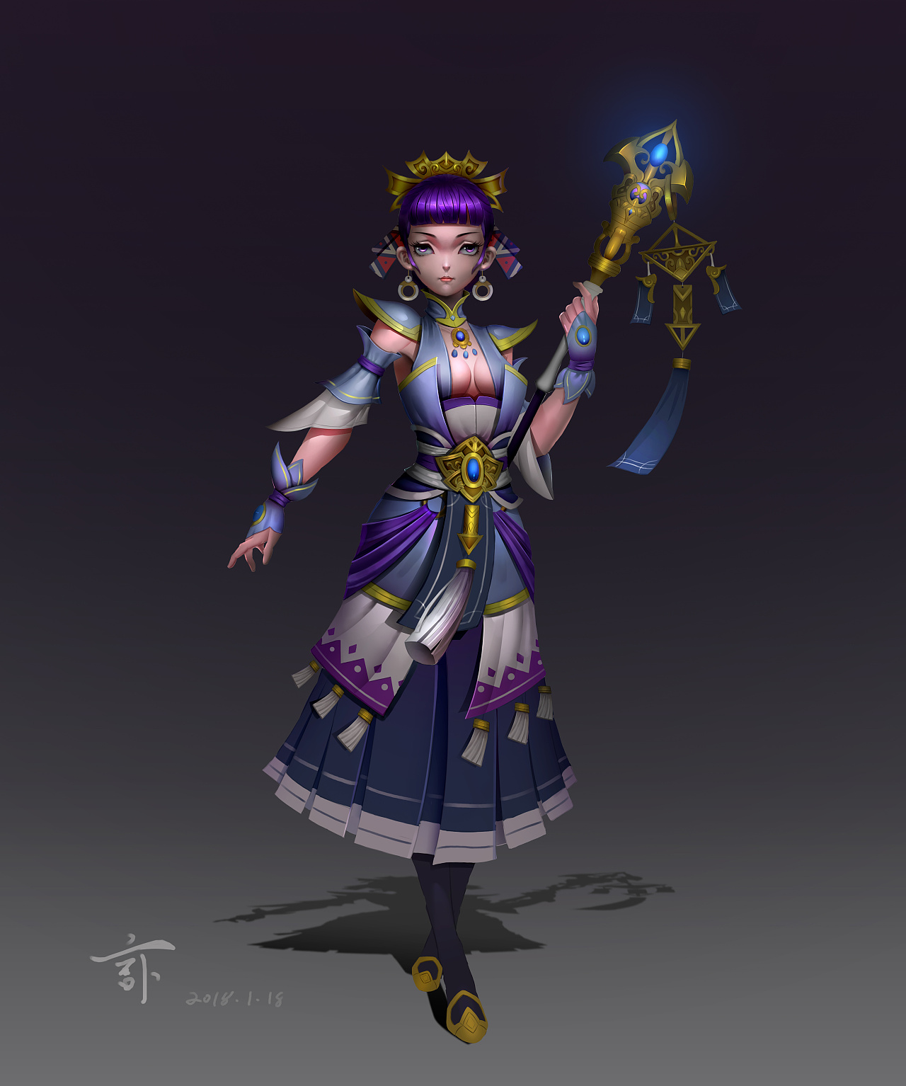 巫女—召唤师|插画|游戏原画|hello_谢先生 - 原创作品 - 站酷 (zcool