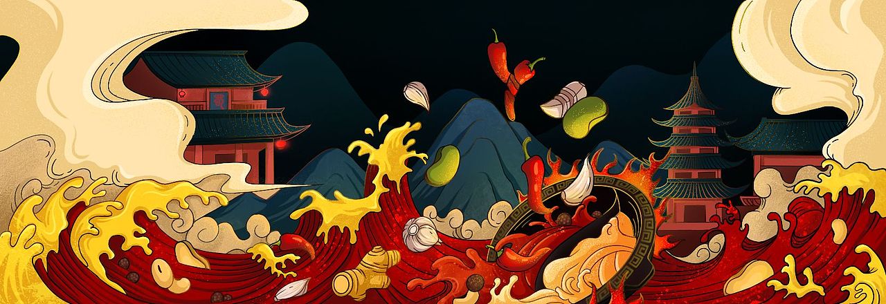 川味系列包装插画设计（图ZMjE3NTI3ODg4） - 商业插画 - 站酷设计师王阿俊原创素材 - 站酷ZCOOL