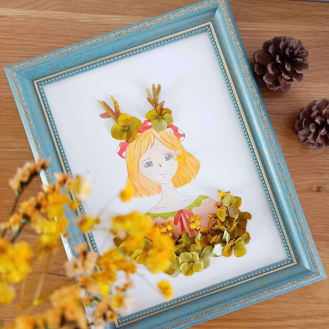 自己手绘水彩植物干花装饰画 - 原创作品 - 站酷(zcool)