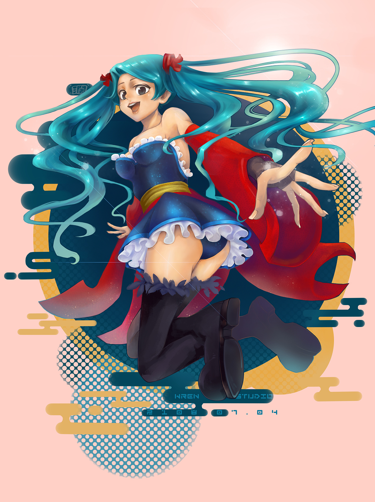 日式厚涂-miku同人|插画|商业插画|wren阿润 - 原创作品 - 站酷