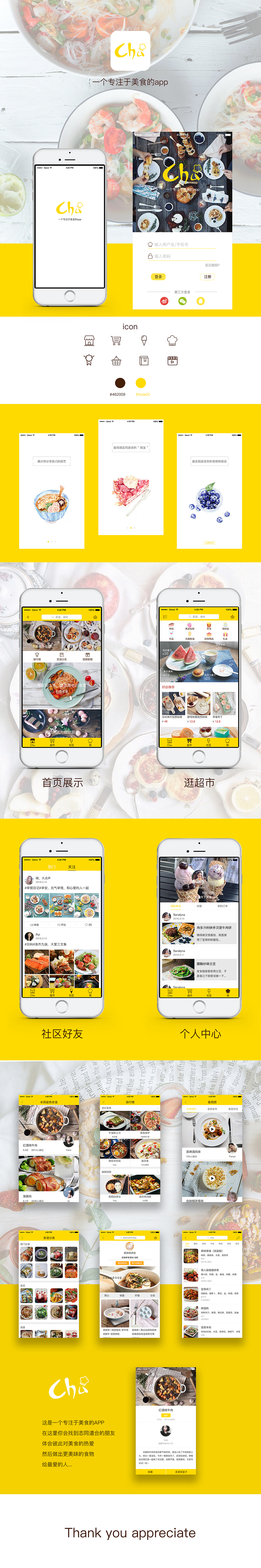 chu~美食app（图ZNTA4MzAzMTY=） - APP界面 - 站酷设计师Seralyna原创素材 - 站酷ZCOOL