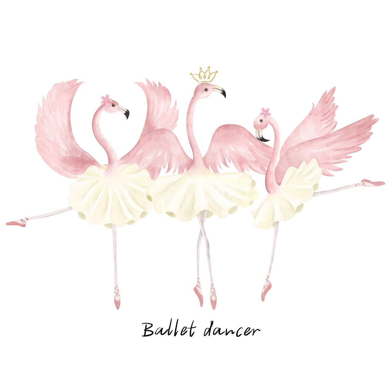 芭蕾舞火烈鸟（图ZMTQ3MjMwODY4） - 商业插画 - 站酷设计师贝吉塔糖双原创素材 - 站酷ZCOOL