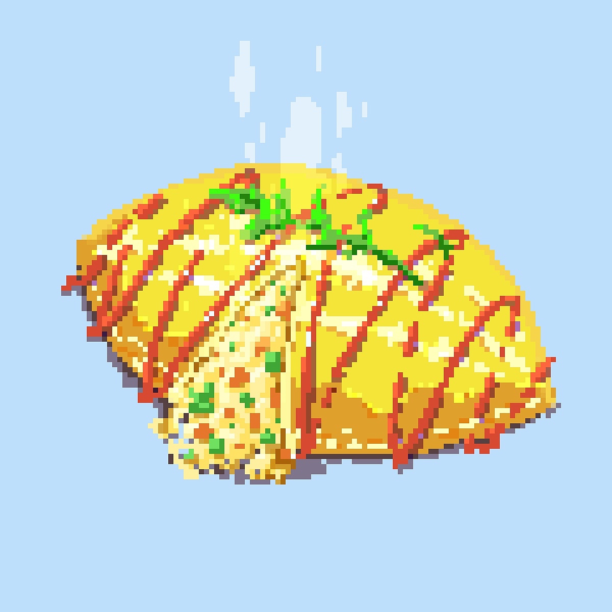 像素画小练习蛋包饭