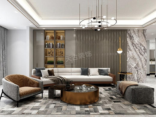 龙湖西宸原著洋房装修,现代风格时尚设计参考,天古装饰