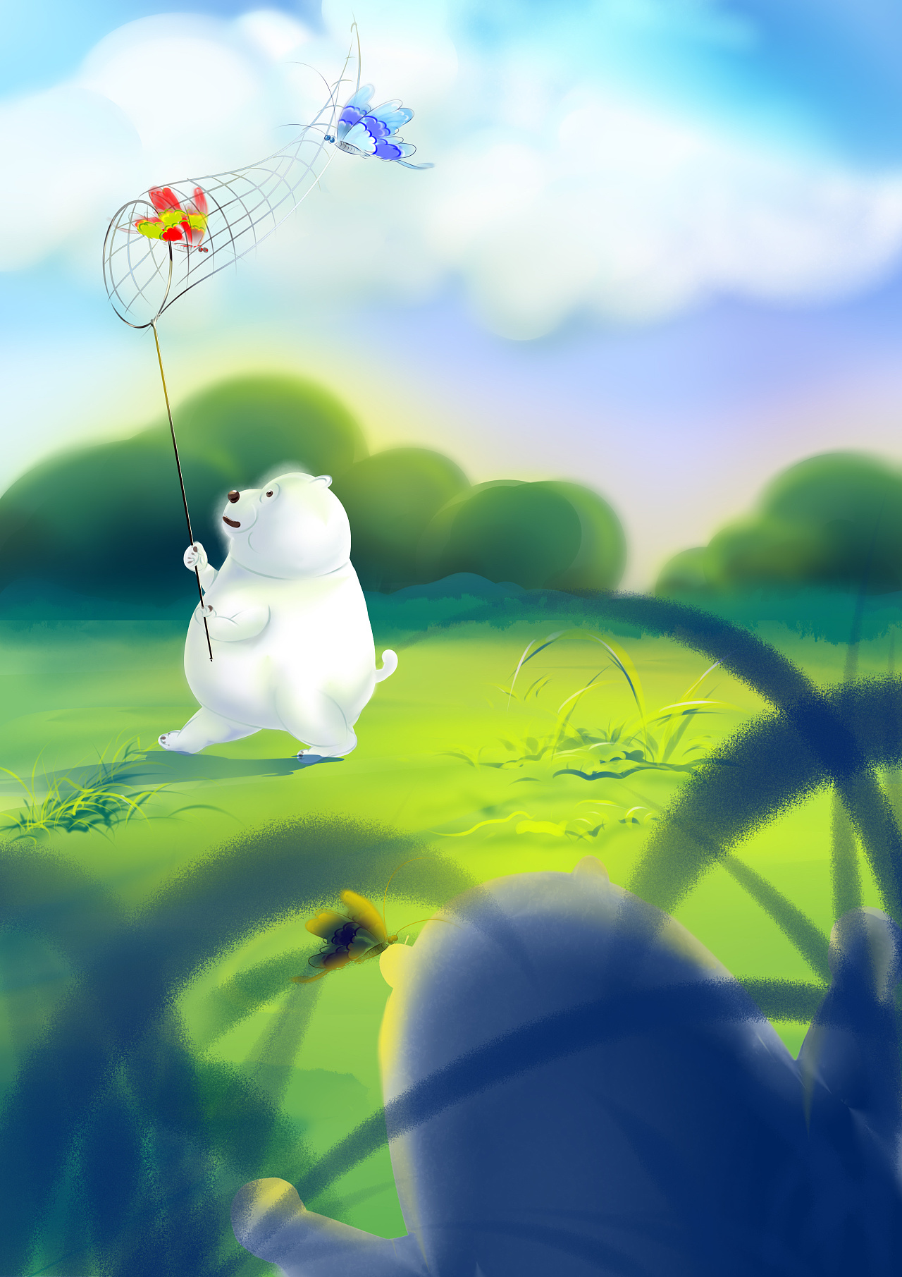 春天 小熊抓蝴蝶|插画|概念设定|蒂赛 - 原创作品 - 站酷 (zcool)