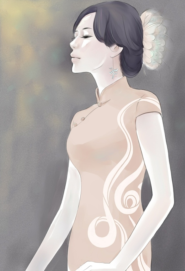 旗袍人物插画（图ZMTEzMzM3Mjg=） - 创作习作 - 站酷设计师_阿坑原创素材 - 站酷ZCOOL