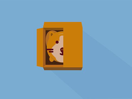 线条视觉海报和可爱的小老虎