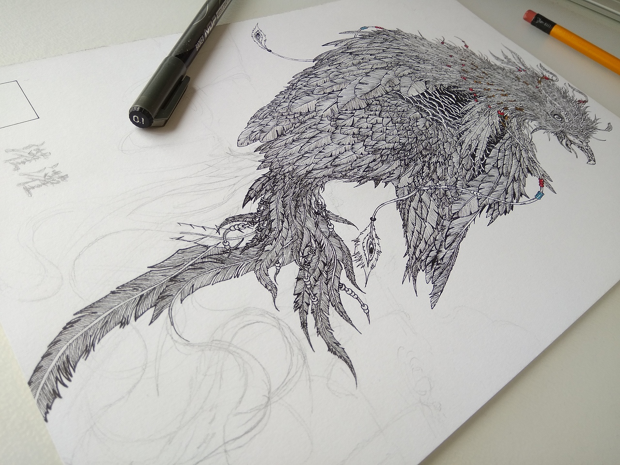 2018.04.17山海经-南山经-青丘山之灌灌（图ZMTEyMDA1ODA4） - 创作习作 - 站酷设计师毣余原创素材 - 站酷ZCOOL