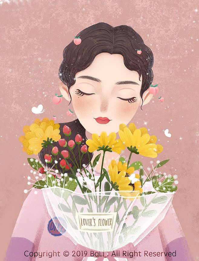 #花系小姐姐插画（图ZMTg2MDk2NTIw） - 商业插画 - 站酷设计师八厘原创素材 - 站酷ZCOOL
