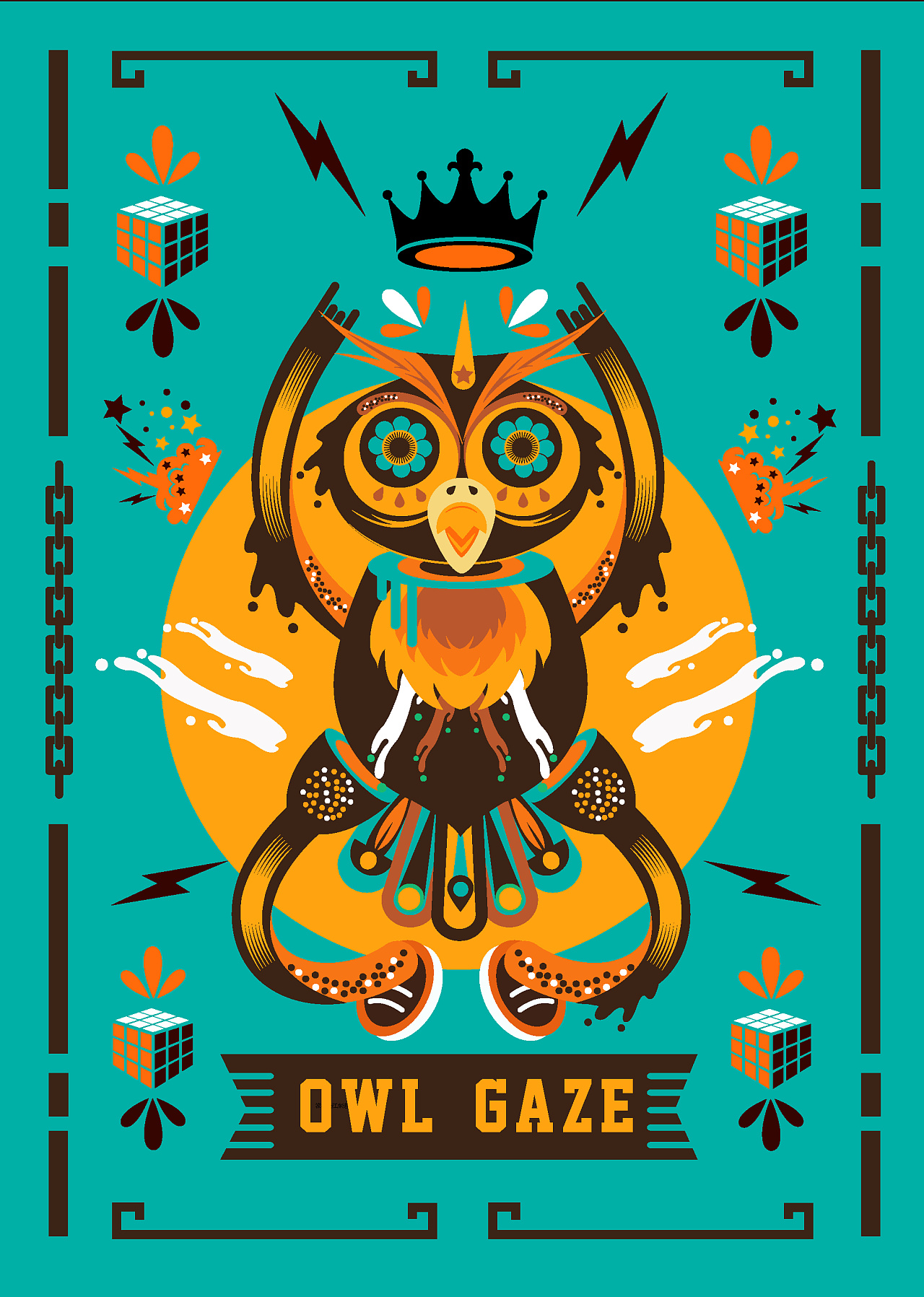 扁平化图腾风格商业插画