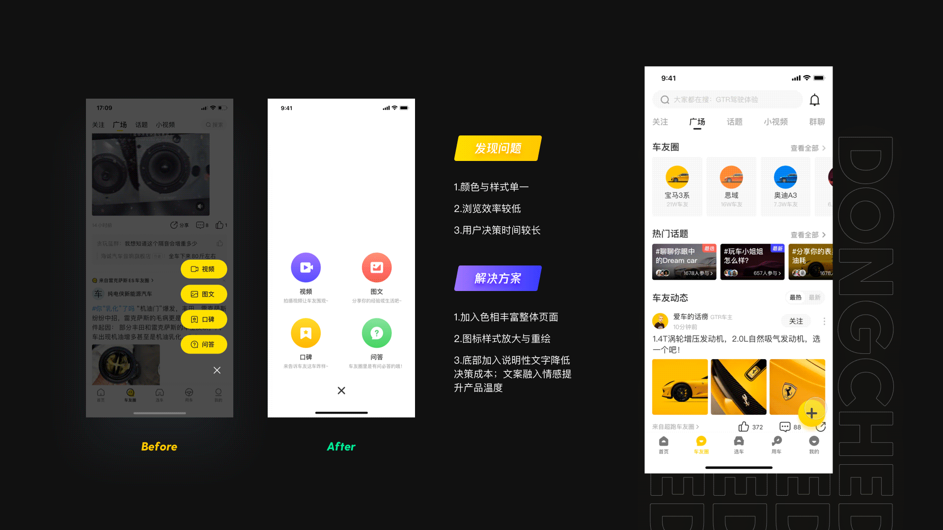 从业务&用户&内部诉求出发的优化策略(懂车帝车友圈)(图ZMjA5ODMxNzY0) - APP界面 - 站酷设计师孔雅轩LineVision原创素材 - 站酷ZCOOL