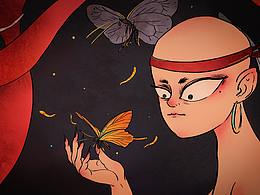 不知不觉画了个光头