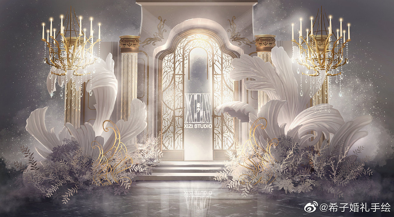婚礼手绘（图ZMTk1MzM4OTU2） - 商业插画 - 站酷设计师希子婚礼手绘原创素材 - 站酷ZCOOL