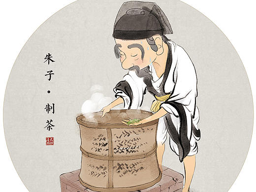 白茶制作过程插画