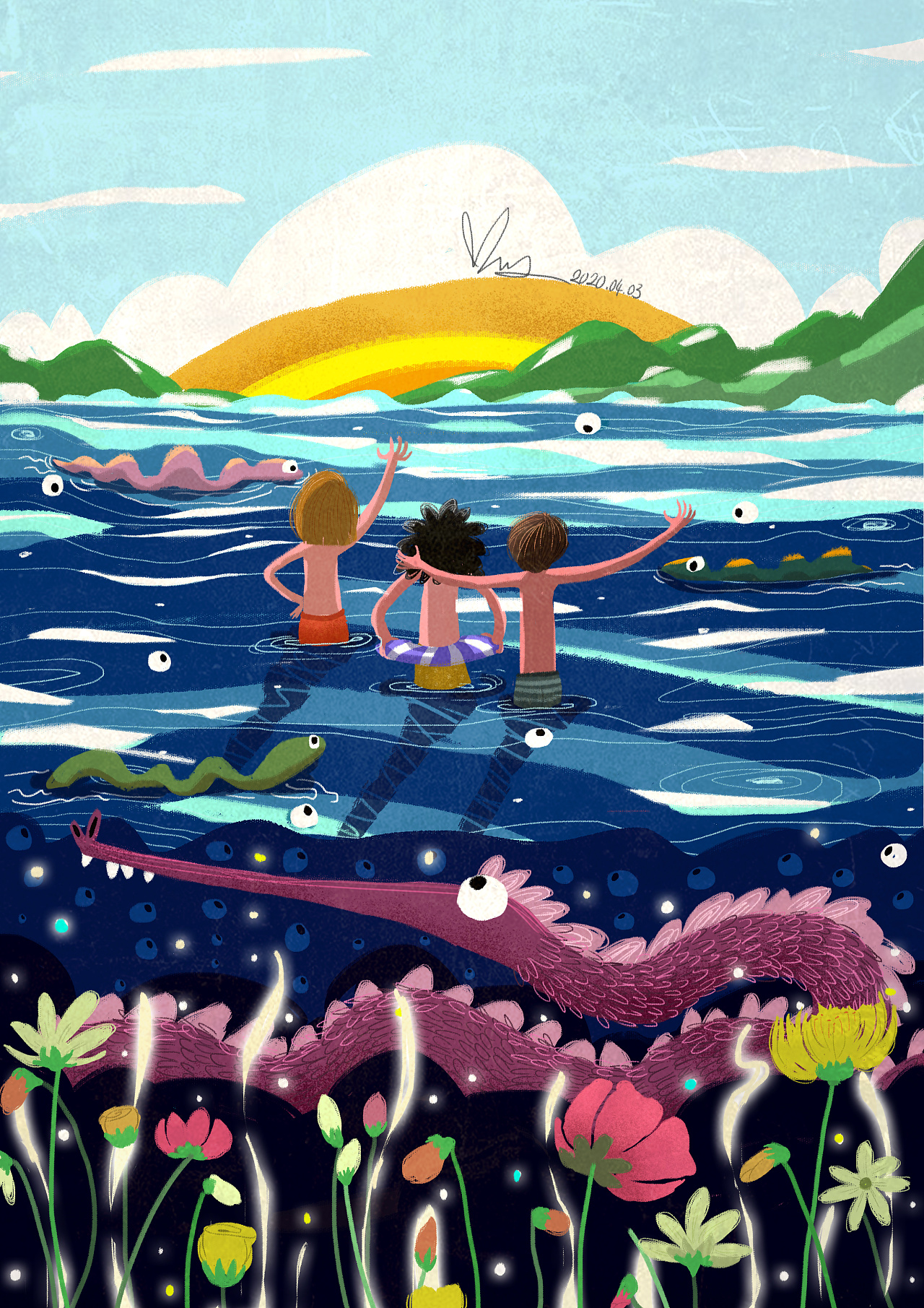 一起看海|插画|儿童插画|六月橘子 - 原创作品 - 站酷 (zcool)