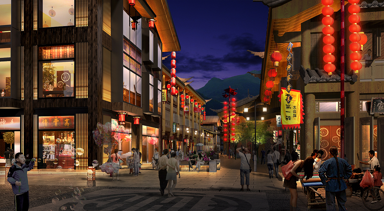 某个古镇夜景规划灯光设计之二（图ZMTE3NDc1NjU2） - 建筑/空间 - 站酷设计师清汤寡水先桑原创素材 - 站酷ZCOOL