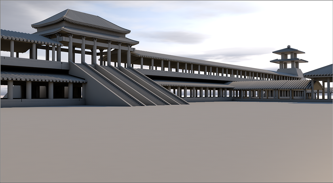 古建未央宫遗址意想复原模型