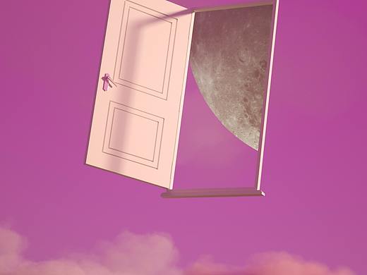 c4d超现实蒸汽波风格:天空门