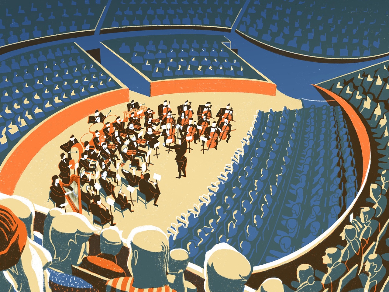 音乐厅|插画|商业插画|jessicaluojc_原创作品-站酷(zcool)