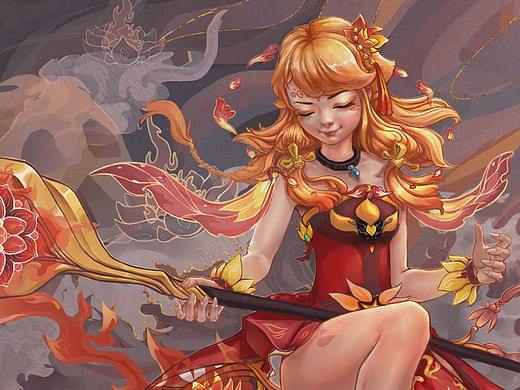 紅蓮葬歌—夜溪靈（個人主頁-ZNTM5NzQwNzI=） - IP形象 - 站酷設(shè)計(jì)師Abii原創(chuàng)素材 - 站酷ZCOOL