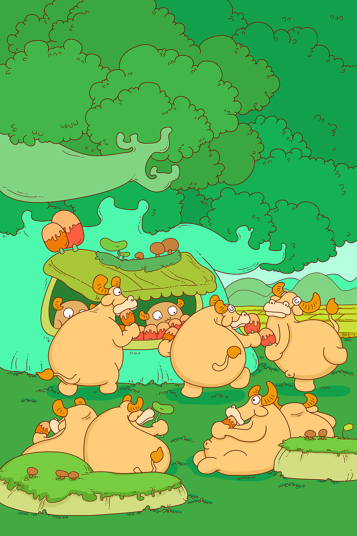 吖牛（图ZMjM4MTQ0NTM2） - 艺术插画 - 站酷设计师绿豆皮原创素材 - 站酷ZCOOL