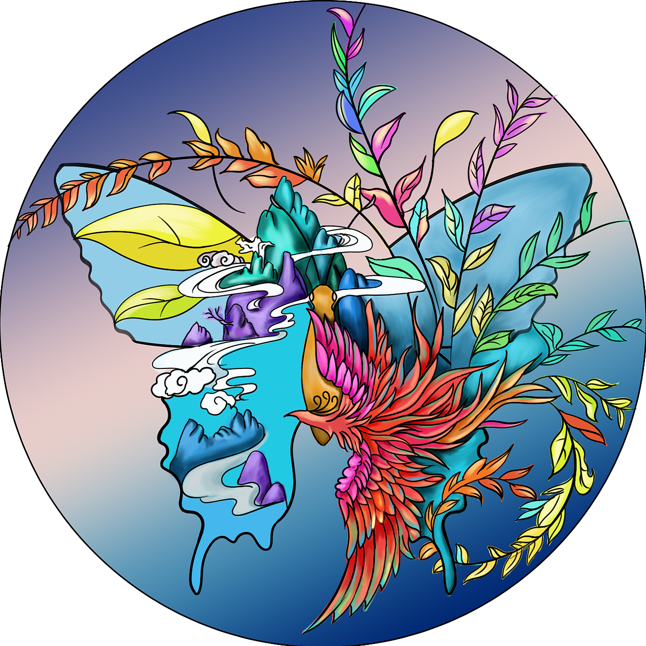 凤凰古树（图ZMjc4MDIzNjY4） - 其他 - 站酷设计师忘川子羽原创素材 - 站酷ZCOOL