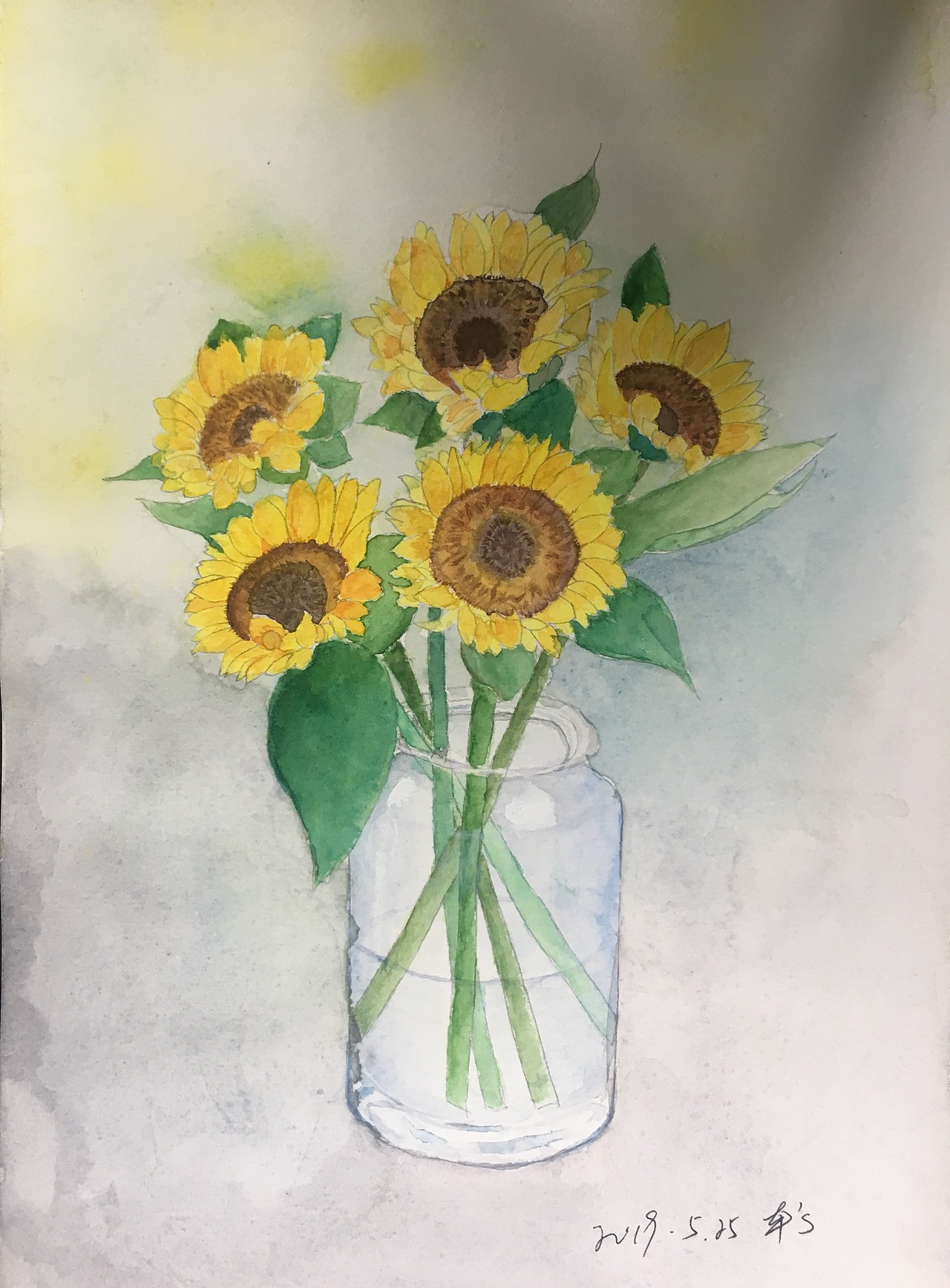 向日葵水彩