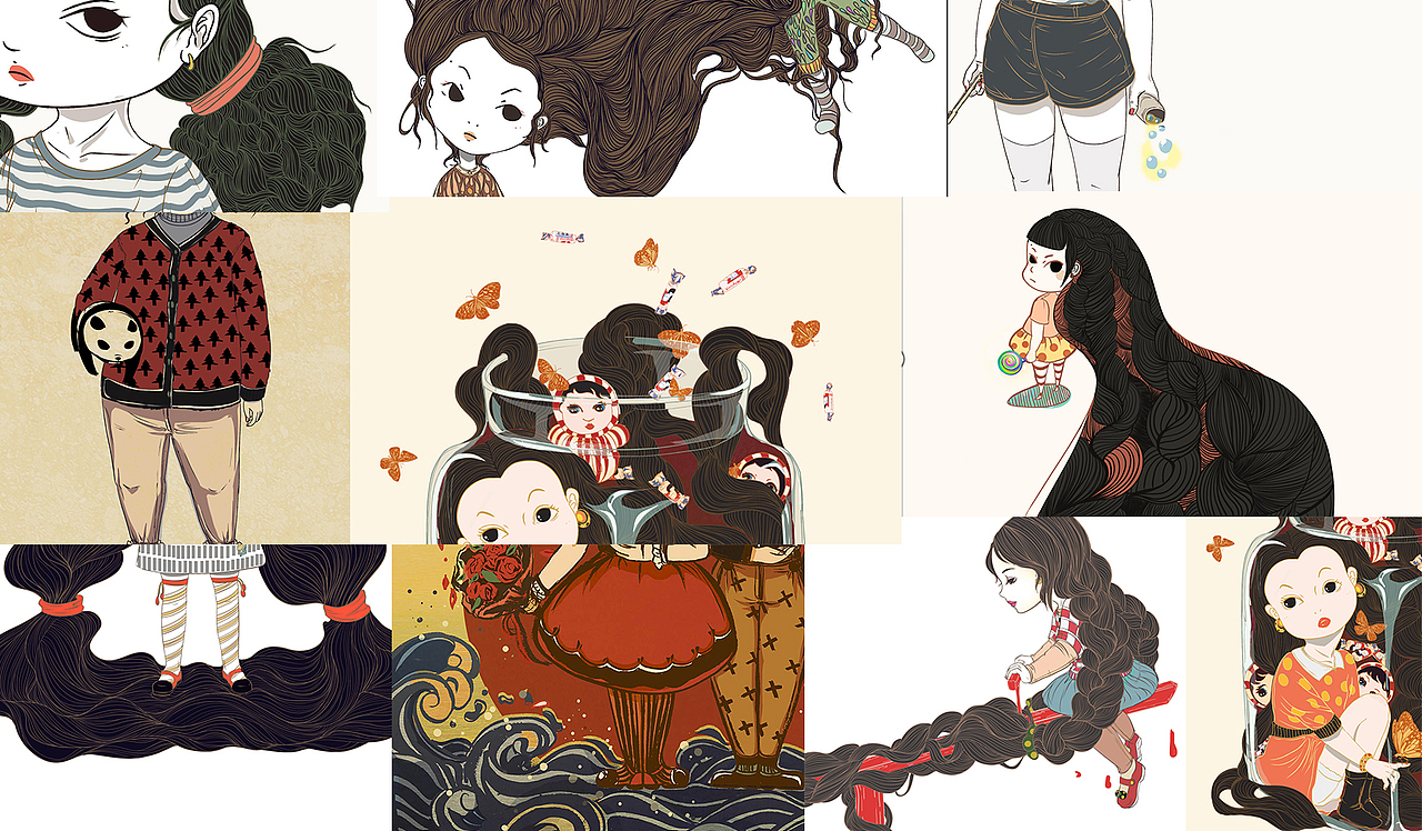 走进她的世界(图ZODA4MTE1MzI=) - 商业插画 - 站酷设计师禾六HL原创素材 - 站酷ZCOOL