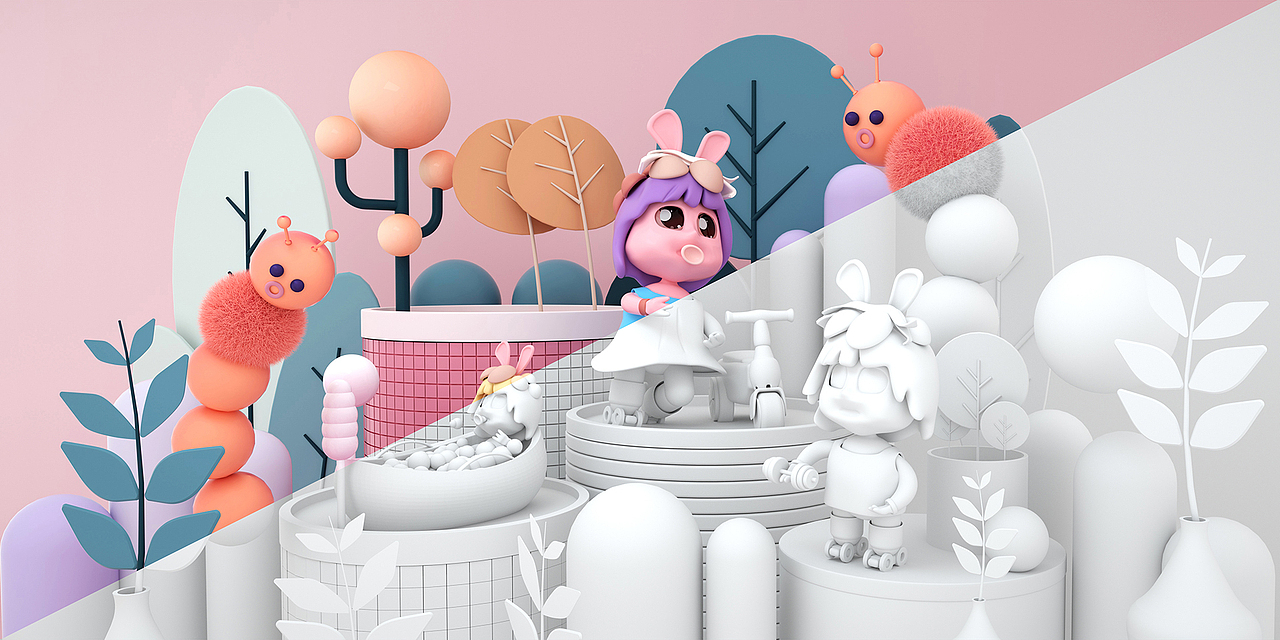 卡通形象IP C4D练习（图ZMjU5OTk0MTcy） - IP形象 - 站酷设计师张进喜原创素材 - 站酷ZCOOL