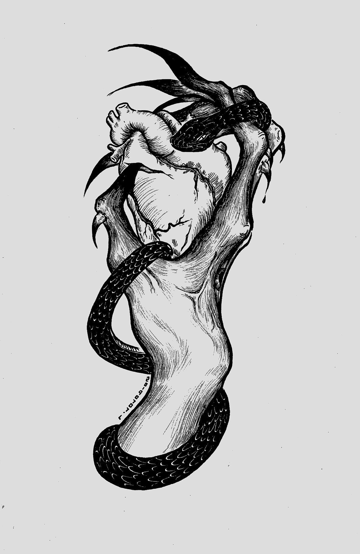 恶魔之手纹身手稿